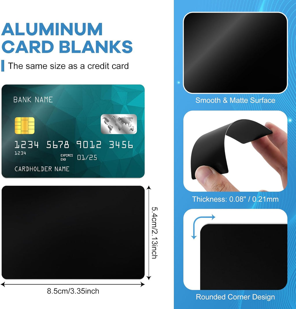 Aluminum Alloy Laser Engraving Business Card Blanks 200pcs 3.37x2.12in