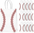 Kraft Paper Baseball Party Favor Bags with Handles 12pcs 8.3x5.8in