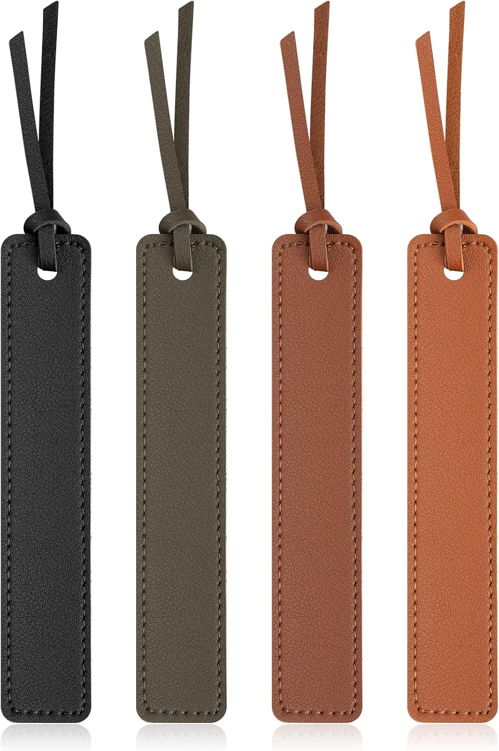 PU Leather Stitched Bookmarks Set of 4 7.5x0.94in