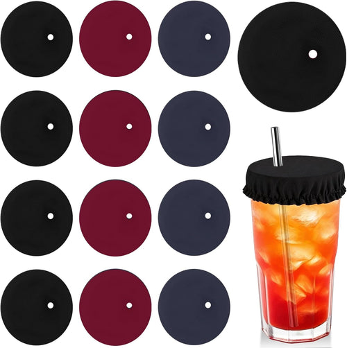 Polyester Reusable Drink Cover Scrunchies 12pcs 3.94in Diameter