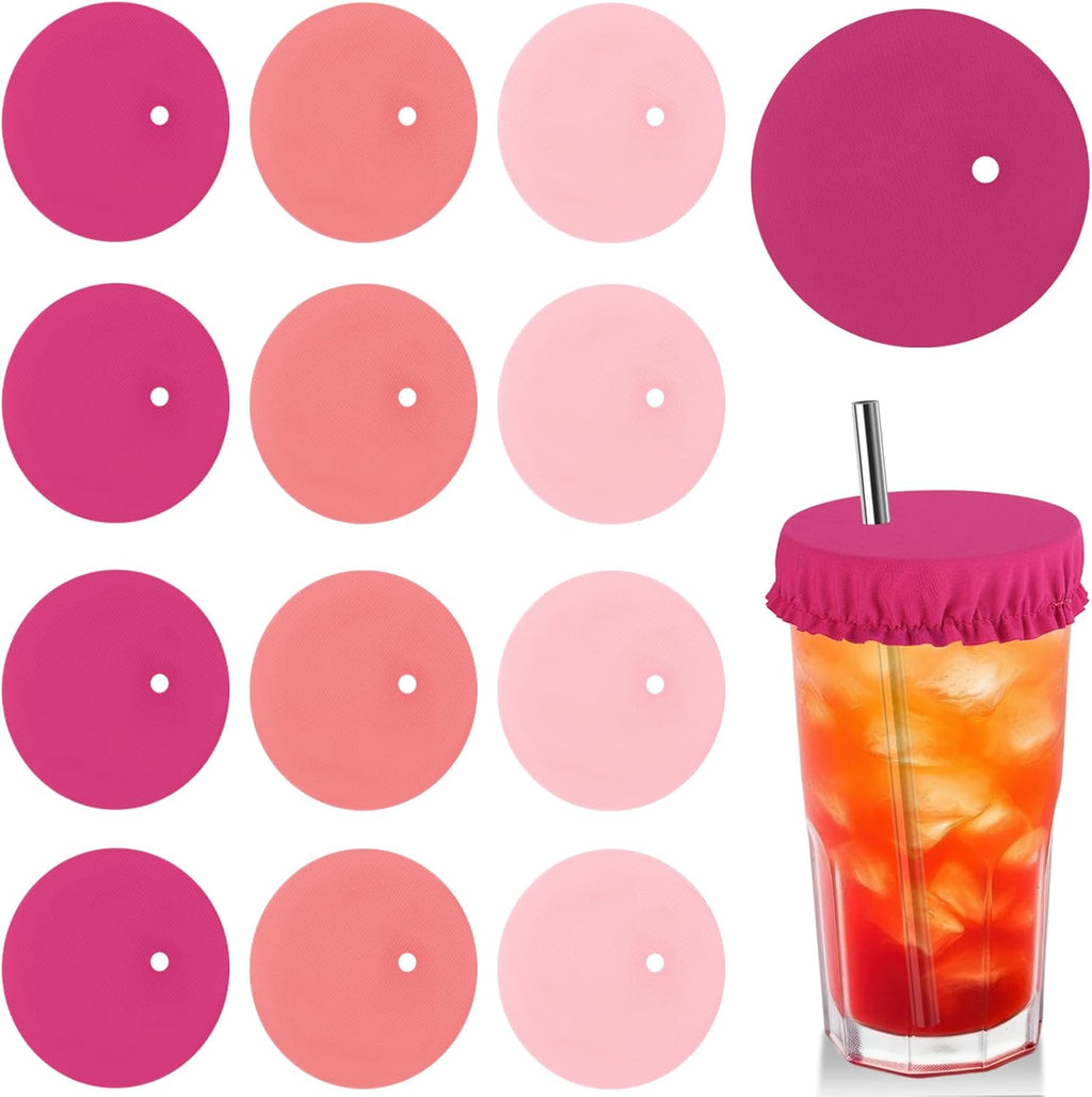 Polyester Reusable Drink Cover Scrunchies 12pcs 3.94in Diameter
